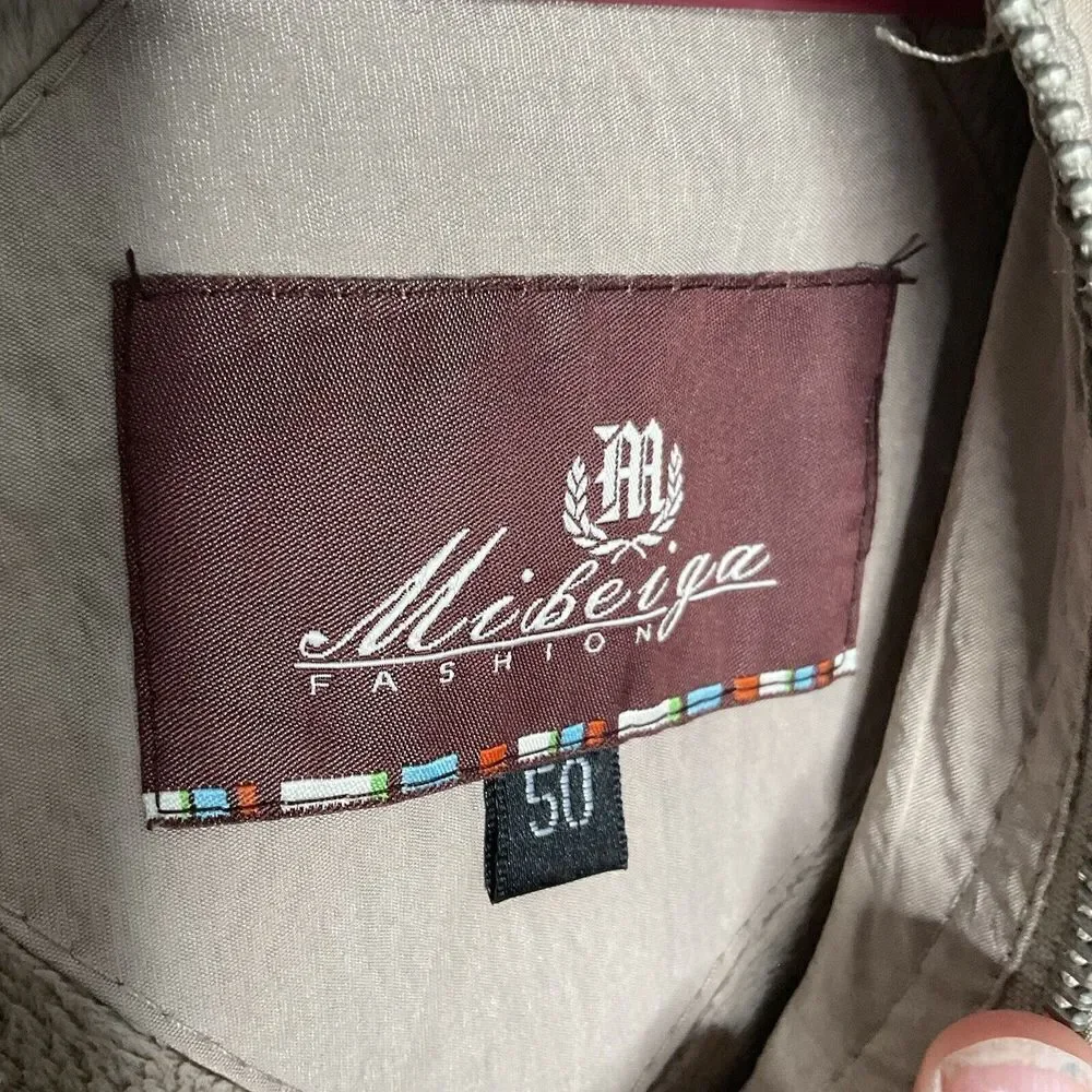 Mibeiga Womens Large‎ Coat Jacket Full Zip Lined Pockets Flaws - Picture 9 of 10